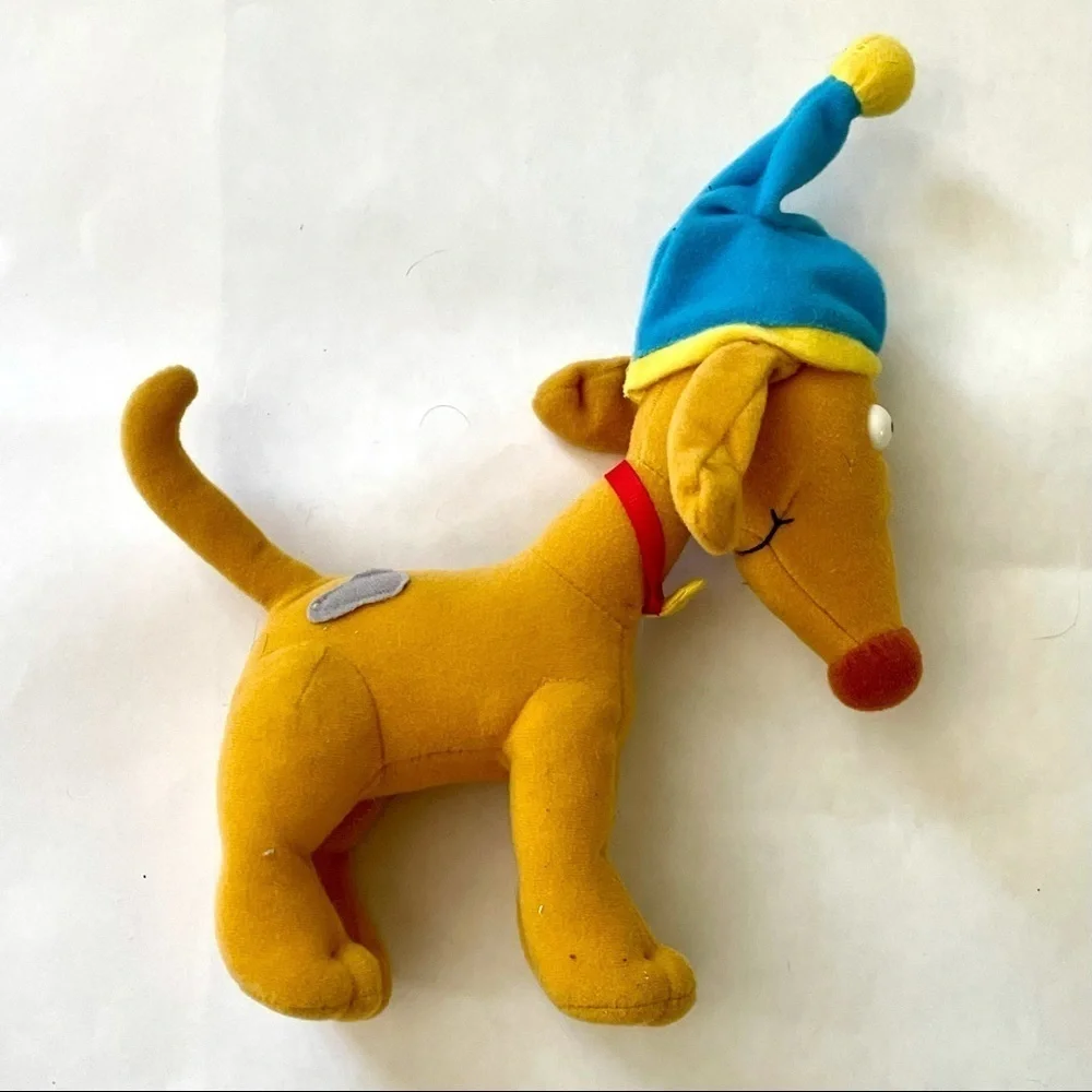 Vintage 1998 Mattel Rugrats Spike Dog w/ Hat Plush Tommy Pickles Pet Nineties